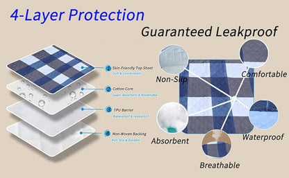 Washable Pee Pads for Dogs with 4-Layer Integrated Waterproof Design, Reusable Super Absorbent Non-Slip Puppy Pads for Crate Training, Home Floor Protection , 28‘’×35‘’ Pack of 2