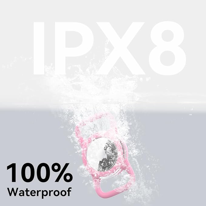 Waterproof Airtag Holder for Dog Collar, Soft Full-Body Protective Airtag Holder for Dog & Cat Collars, Ultra-Durable, Easy Installation, Lightweight Clear Airtag Case (Pink, Regular)