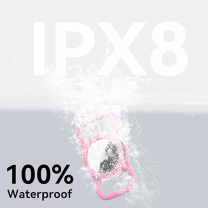 Waterproof Airtag Holder for Dog Collar, Soft Full-Body Protective Airtag Holder for Dog & Cat Collars, Ultra-Durable, Easy Installation, Lightweight Clear Airtag Case (Pink, Regular)