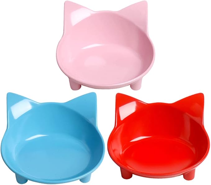 Skrtuan Set of Cat and Dog Bowls - Non Slip, Shallow Food and Water Bowls for Pets (Cats, Dogs, Rabbits, Puppies), Safe Food - Grade to Relieve Whisker Fatigue