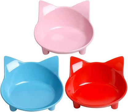 Skrtuan Set of Cat and Dog Bowls - Non Slip, Shallow Food and Water Bowls for Pets (Cats, Dogs, Rabbits, Puppies), Safe Food - Grade to Relieve Whisker Fatigue