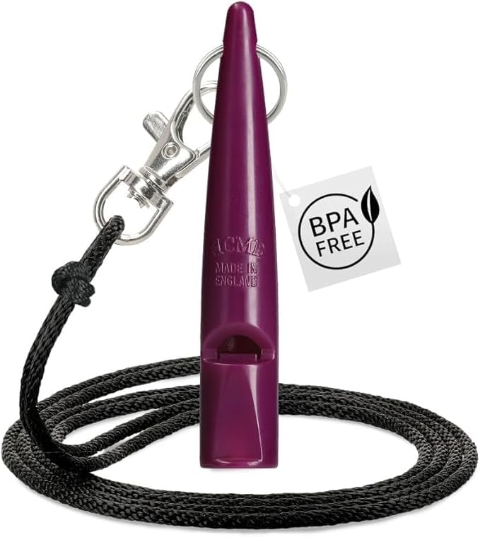 ACME 210.5 Professional Dog Training Whistle with Lanyard. BPA-Free Plastic. 90 dBA. Standardized 5700Hz Frequency for Smaller Dogs. Weatherproof. Made in The UK (Purple)