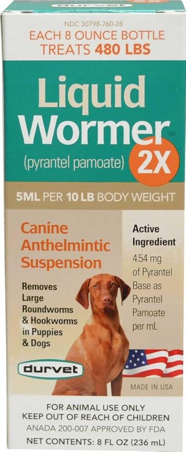 DURVET 2251171 Wormer-Double Strength Liquid Dog