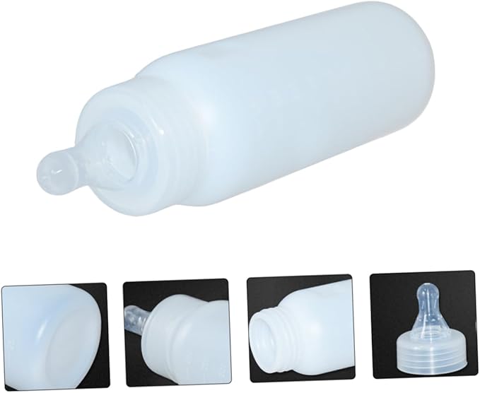 Angoily Cow Pig Milk Bottles 3pc Sheep Nursing Feeding Bottles Livestock Feeders Silicone Nipple