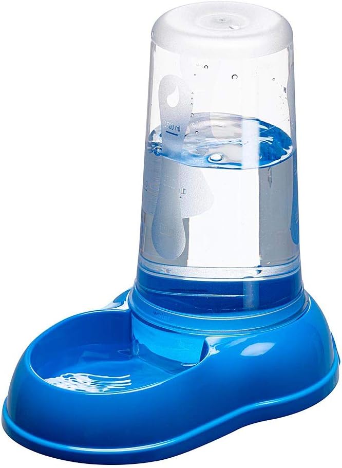 Ferplast Food or Water Dispenser for Dogs and Cats AZIMUT 1500 Pet Dispenser 1, 5 Liter Dry Food Feeder Water Feeder, Sturdy Plastic, Non-Slip Bottom, 16,5 x 25 x h 24,5 cm Blue