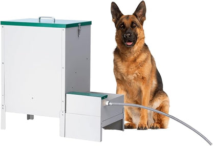 38L Automatic Dog Feeder and 6L Water Bowl Dispenser,Auto Dog Waterer Large Capacity Metal Gravity Dry Food Feeder with 3.94" Stand Outdoor Station for Large Breed Big Dogs Cat Pet