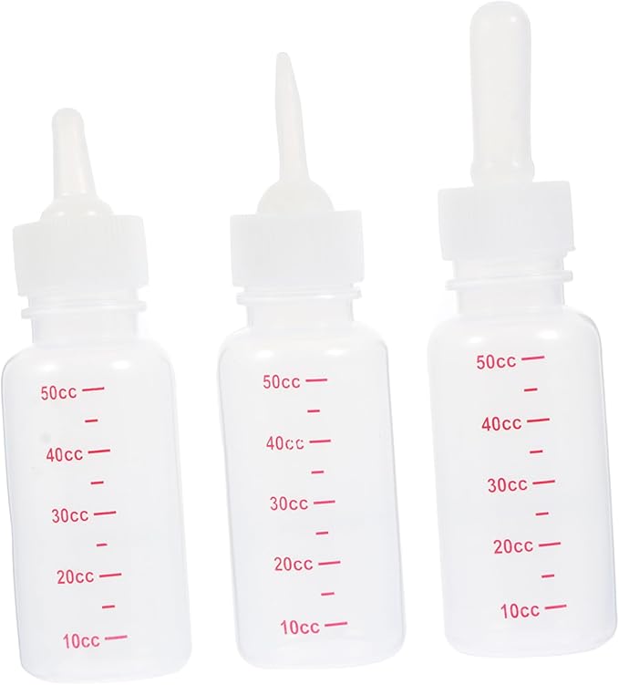 3pcs Pet Milk Bottle Kit Plastic Feeding Bottles for Nursing Puppies Kittens Portable Easy to Clean
