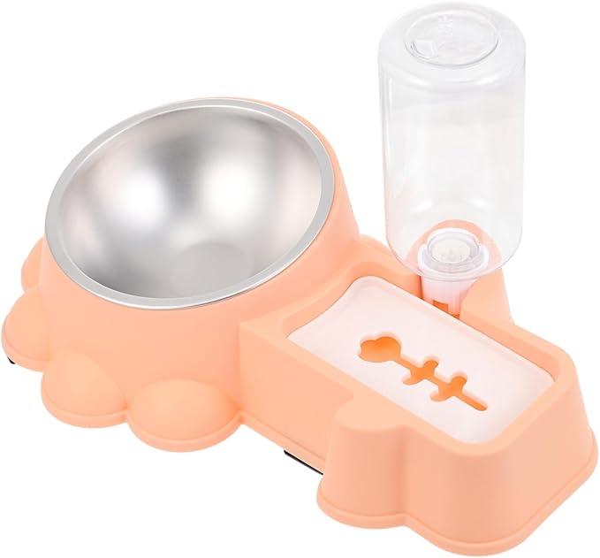 Multifunctional Stainless Steel Dog Feeder with Transparent Water Container Compact Food Dispenser for Home Use Pet Feeding Bowl for Puppies and Dogs