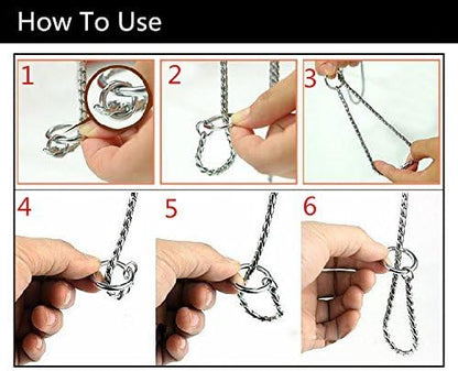 Dog P Snake Chain Chrome Plated Metal Dog Training Choke/Collar-Fully Guaranteed Against Rust Tarnish or Breakage-Recommended for Professional Training (Sliver, 5mm * 28")