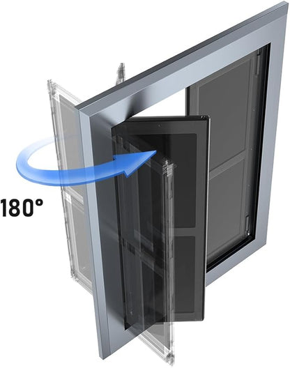 Aluminum French Large Dog Door,Strong Double Magnetic Flaps,with Aluminum Telescoping Tunnel Heavy-Duty Do g Door for X-Large and L arge Dog Up to 200LBS(Gray, X-Large)