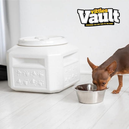 Vittles Vault Traditional Pet Food Storage Container For Dog Kibbles/Bird Seed/Oatmeal/Rice/Flour/Cereal, BPA Free Plastic, Sealed Airtight For Cat Food, Up To 30 lb, Made in USA, With Scoop, Gray