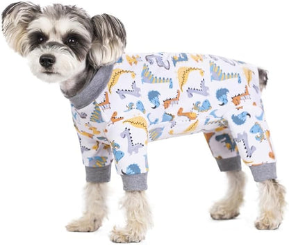 Dog Surgery Recovery Suit, Dog Onesie for Surgery Female Male Dogs, Dogs Pajamas Long Sleeve, Small Dogs Onesie, Abdominal Wound Bandages Surgical Suit, Cat Recovery Suit for Shedding Skin Disease