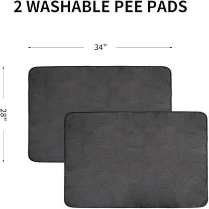 2Pack Washable Pee Pads for Dogs 28x34 Inch, Fast Absorbent Puppy Pads Reusable, Waterproof, Non Slip, Quick Dry Dog Pads for Puppy Training