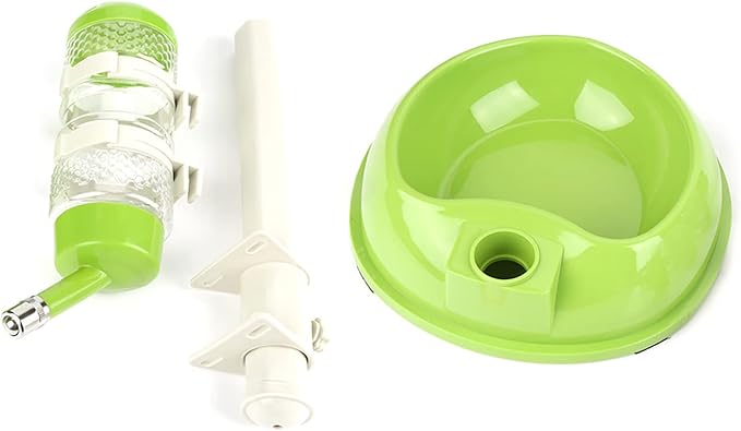 Adjustable Dog Bowl Food Dispenser Drinking Bowl Feeder for Pets Cats Dogs (Green)