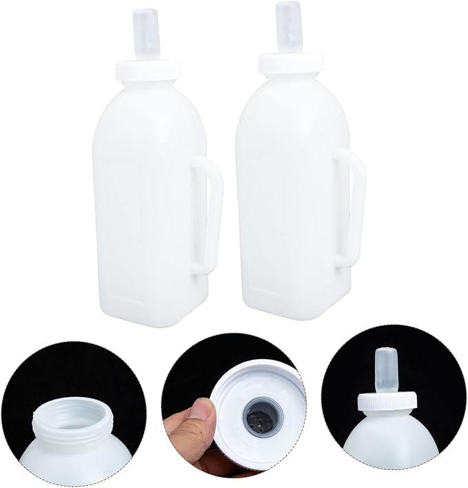 Toddmomy 2L Calf Milk Bottle 4lb Capacity Nursing Feeder for Calves Sturdy Silicone Design Handle for PET Feeding