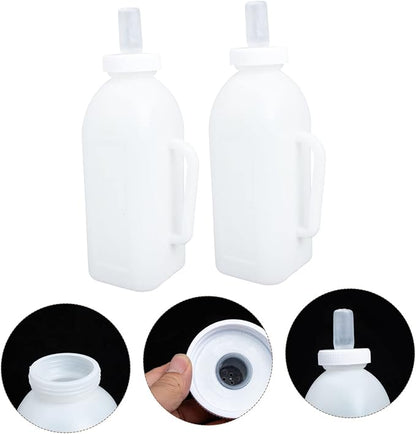 Toddmomy 2L Calf Milk Bottle 4lb Capacity Nursing Feeder for Calves Sturdy Silicone Design Handle for PET Feeding