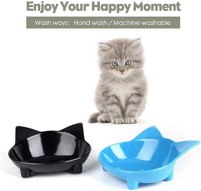 Skrtuan Set of 2 Non-Slip Cat & Dog Bowls – Wide, Shallow Food and Water Dishes for Whisker Fatigue Relief, No Spill, Safe Food-Grade Pet Bowls for Cats, Small Dogs, Kittens, Puppies & Rabbits