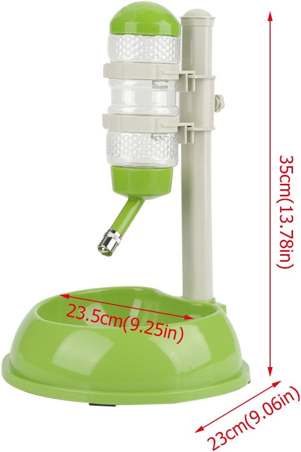 Hztyyier Adjustable Pets Dog Bowl Feeder Water Dispenser Drinking Bottle Food Container Bowl Bottle Standing Dispenser for Cats Dogs Green(Green) Dog Supplies