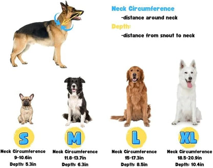 DMW Products Extra Soft Dog Cone for Dogs After Surgery, Adjustable Dog Cones for Large Dogs, Medium and Small. Lightweight Dog Cone Alternative After Surgery. Comfy Recovery Dog E Collar.