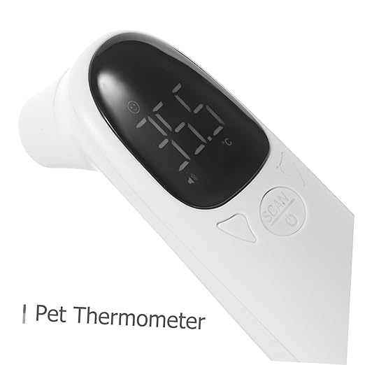 Generic Rechargeable Non Contact Pet Thermometer with LED Screen Fast Accurate Ear Temperature Measurement for Cats and Dogs Lightweight Portable Veterinary Thermometer for Travel and Home