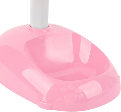 Zopsc Pet Adjustable Height Standing Water Dispenser for Puppies, Smart Feeder for Dogs and Cats, Easy to Clean Bowl for Healthy Pets (Pink)