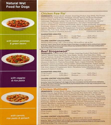 Nutrish Rachael Ray Wet Dog Food Variety Pack Hearty Recipes, six (6) 8 oz Tubs 2 Count (Pack of 24)