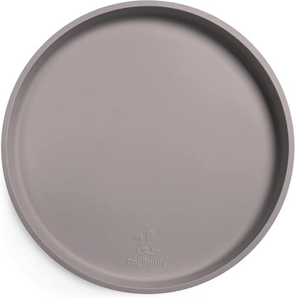 DogBuddy Dog Food Mat - Waterproof Dog Bowl Mat, Silicone Pet Mat for Food and Water Bowls, Nonslip Pet Feeding Mat with Edges, Dogs Food Mats for Floors, Puppy Supplies (XS, Dove)