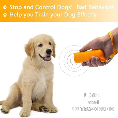 OYEFLY Handheld Dog Trainer, 3 in 1 with LED Flashlight,Bark Stopper Dog Trainer Devices Training Tool/Stop Barking(Yellow)