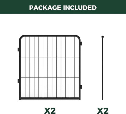 FXW AuraSpace Pro Acrylic & Wire Mesh Indoor Dog Playpen, 24" Height 2 Metal Panels Metal Dog Pen for Puppies & Small Dogs, Black│Patented