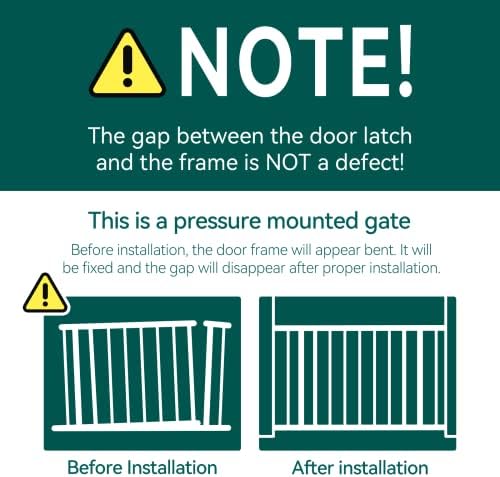Babelio Auto Close Baby Gate with Cat Door,29-43" Metal Gate for Doorway,Stairs, House,Easy Walk Thru with Pet Door,Includes 4 Wall Cups and 3 Extension Pieces,White
