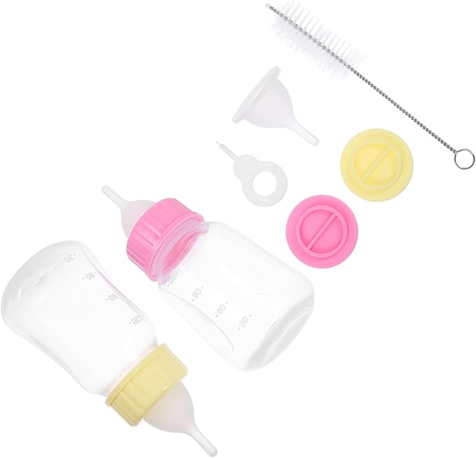 2pcs Kitten Milk Bottle Cat Nursing Bottles for Small Pets Puppy Feeder Safe Material Compact Portable