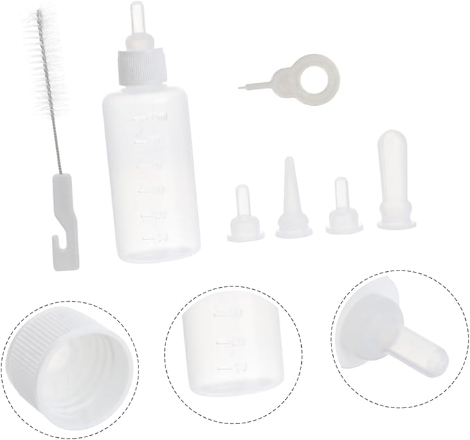 BESPORTBLE 2 Sets Pet Nursing Bottle for Dogs and Cats Milk Feeder with Scale Design Safe Portable Feeding Bottles for Newborn Kittens and Puppies
