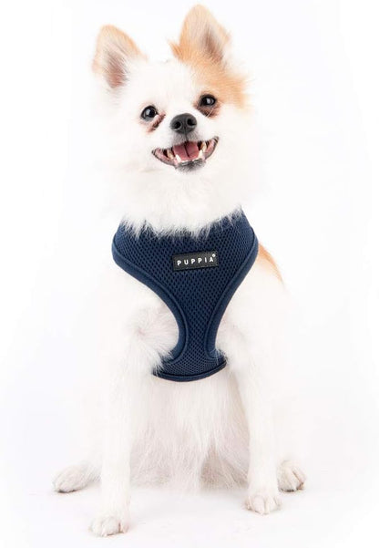 Puppia Soft Dog Harness, Navy, Small (PDCF-AC30-NY-S)