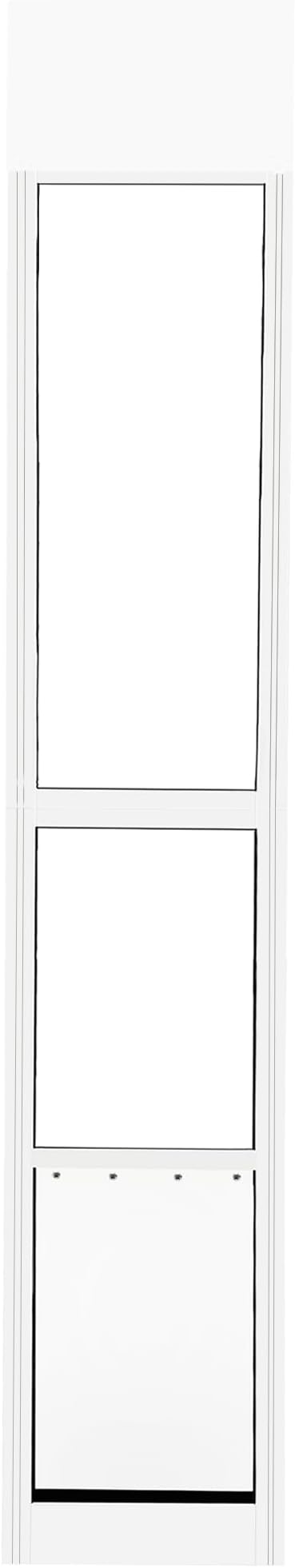 Large Sliding Glass Dog Door Adjustable Height 92.9" to 96.4" Panel with Rotating Screws Suitable for Raised Sliding Glass Door Ideal for Pet Owners