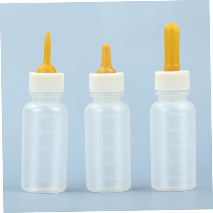 3pcs PET Nursing Bottles for Newborn Puppies and Kittens Silicone Feeding Bottles Luer Lock Cat and Dog Milk Kit for PET Supplies
