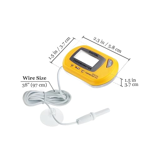 SunGrow Reptile Digital Thermometer Terrarium Temperature Monitor with Suction Cup Mount, Accurate Fahrenheit Celsius Switch, Thermostat Gauge for Bearded Dragon, Snake, Gecko Enclosure Tank