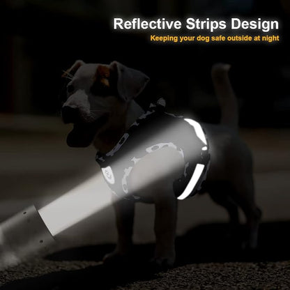 FEimaX Dog Harness and Leash Set for Walking, Soft Mesh Adjustable Easy Control Lightweight Cat Vest Harnesses with Reflective Strips, Escape Proof Small Dogs Cats Vests (Cowblack, Large)