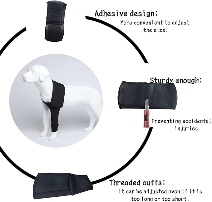 Xqpetlihai Dog Sleeves for Licking Dog Knee Brace After Surgery Wear for Dogs Abrasion Resistant Dog Recovery Sleeve for Dogs Cone Collar Alternative(2S)