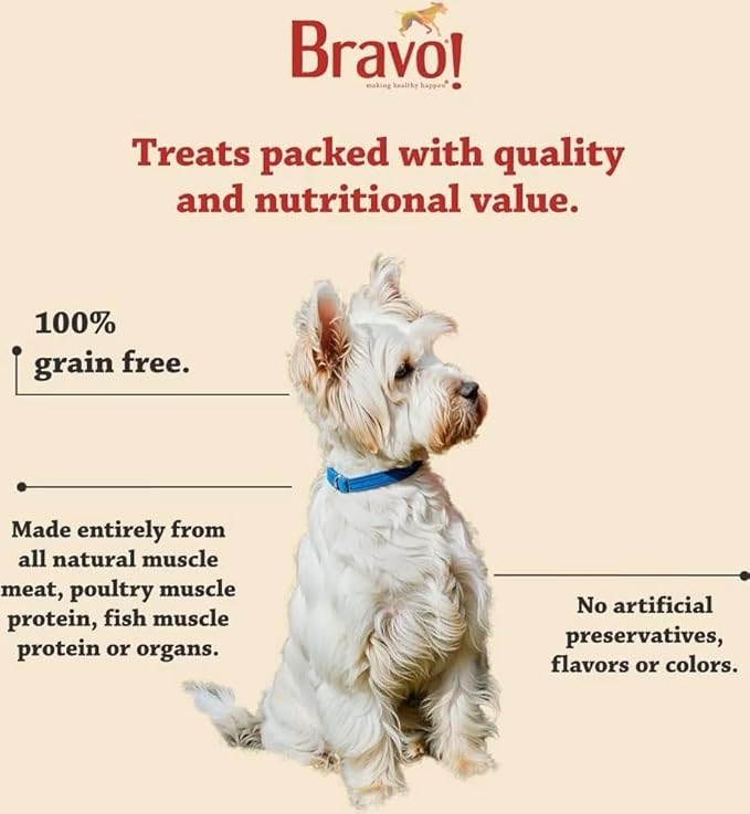Bravo! Bonus Bites Single Ingredient Freeze Dried Raw Dog Treats, Chicken Breast, 3 Ounce, High Protein, Grain Free, Gluten Free