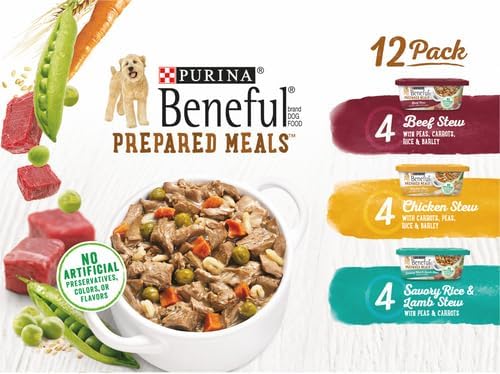Beneful Purina Wet Dog Food, Gravy, Stew | Variety Pack | 10 oz. Tubs | 12 Count | Pack of 2