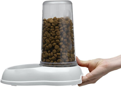 Ferplast Food or Water Dispenser for Dogs and Cats AZIMUT 600 Pet Dispenser Dry Food Feeder Water Feeder 0,6 Liter, Non-Slip Bottom, 12,5 x 19 x h 19,5 cm White