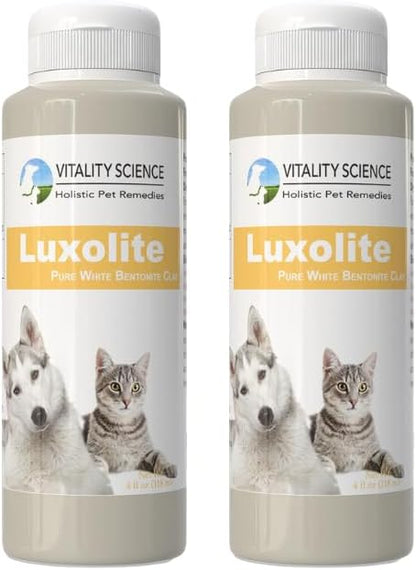 Vitality Science Luxolite Bentonite Clay for Cats and Dogs | Anti Diarrhea, Nausea, Upset Stomach, Loose Stool, Gas Relief | Cleanse for Digestive & Immune Support