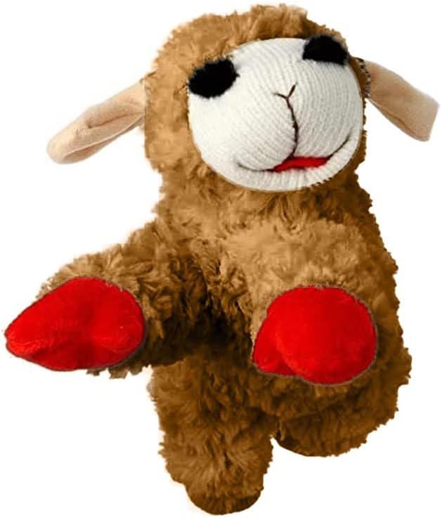 Multipet Mini Lamb Chop 6" Bundle Small Dog Toys | White, Black & Brown | Lambchop Squeaker Dog Pet Toy 6" Plush | Small | 3-Pack | Officially Licensed