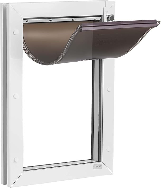 VEVOR Pet Door, Large, with Double Magnetic Flaps and Metal Frame, Strong and Weatherproof Dog Door for Interior and Exterior Doors, Easy to Install, Easy in-and-Out Access for Doggies, White