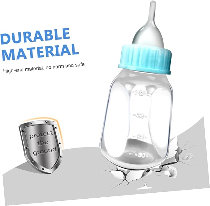 GANAZONO 2Pcs Kitten Milk Bottles with Silicone Nipples for Nursing Cats and Puppies Portable Lightweight Manual Feeder Kit with Leak-Resistant Design for Small Pets Easy to Clean and Carry