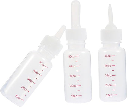 3Pcs Portable Small Pet Nursing Bottles with Scale Feeding Design for Puppies Kittens and Newborn Small Animals Lightweight and Compact Milk Feeders with Pointed Nipples