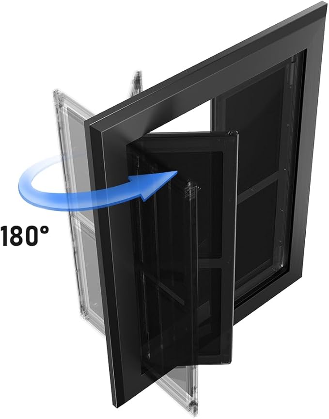【PATAPLUS】 Aluminum French Large Dog Door,Strong Double Magnetic Flaps,with Aluminum Telescoping Tunnel Heavy-Duty Do g Door for X-Large and L arge Dog Up to 200LBS (Black, X-Large)