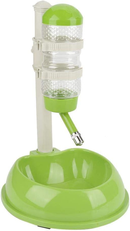 Dog Water Bottle Bowl,Automatically Feeding Water Height Adjustable Dispenser for Dog Cat(Green)