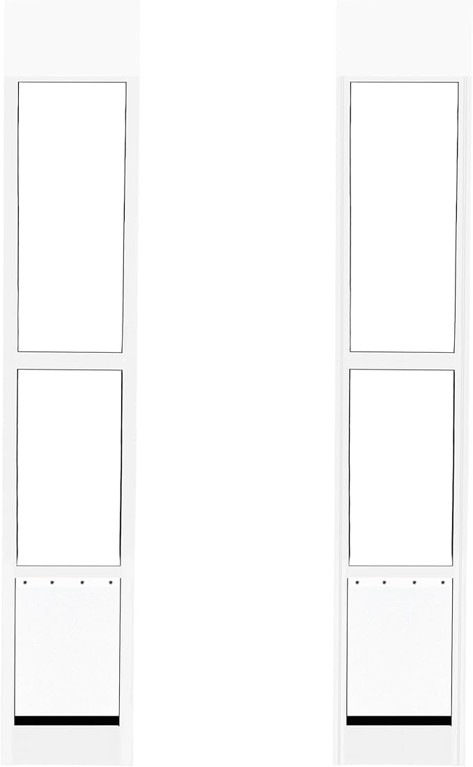 Large Dog Door for Sliding Glass Doors, Adjustable Height 92.9"-96.4",Easy Installation,Magnetic Closing Curtain.