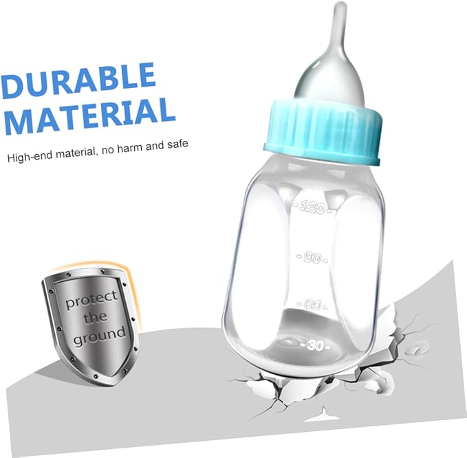 VANZACK 2pcs Kitten Milk Bottles for Newborn Cats Silicone Nursing Container with Measurement Scale Leak-Resistant Feeding Tool for Small Animals Durable and Safe Design